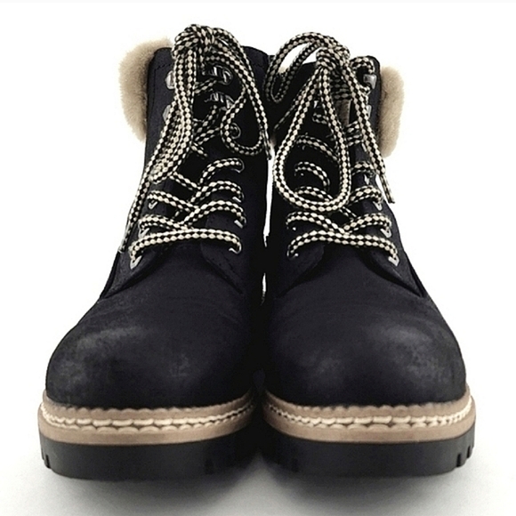 Steve Madden Astrixx Women's Ankle Boot Black Faux Fur Trim Side Zip Size EU 37 - Picture 3 of 15